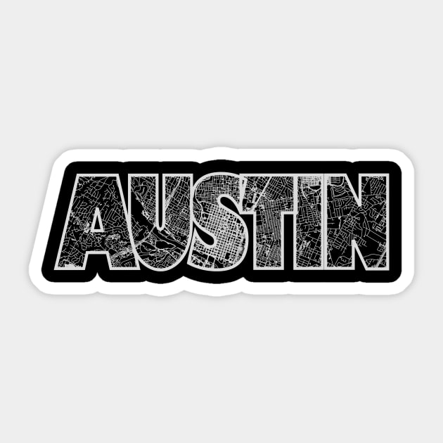 Austin Street Map Sticker by thestreetslocal